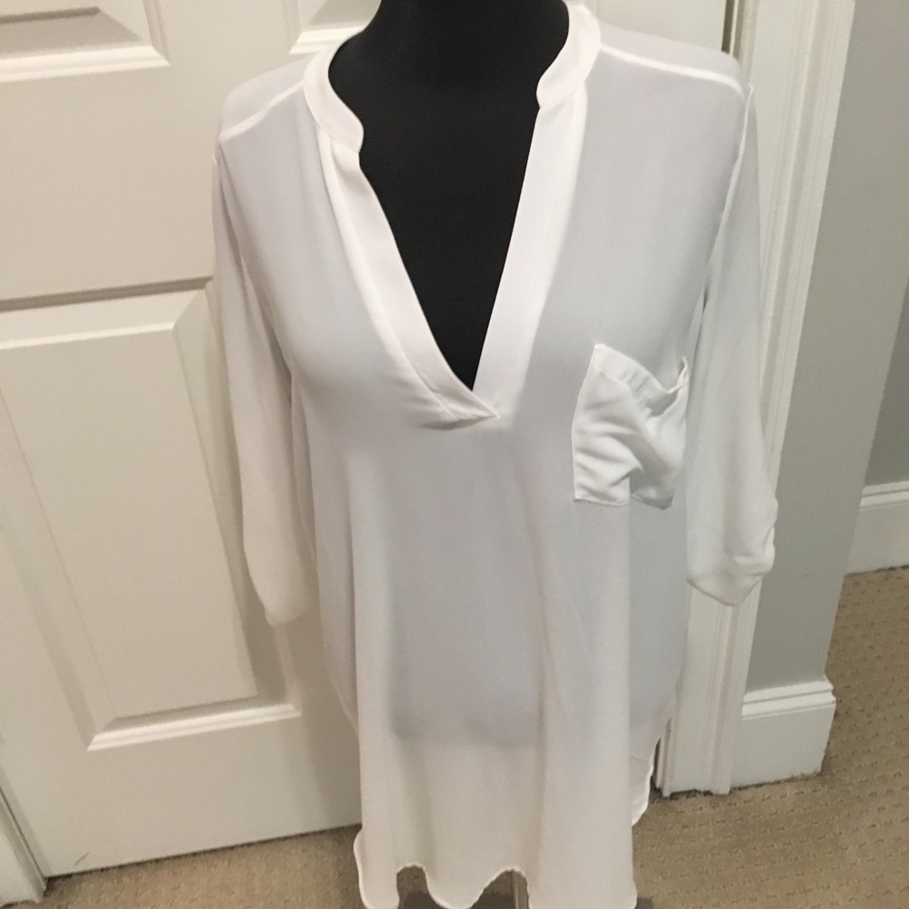 White sheer tunic